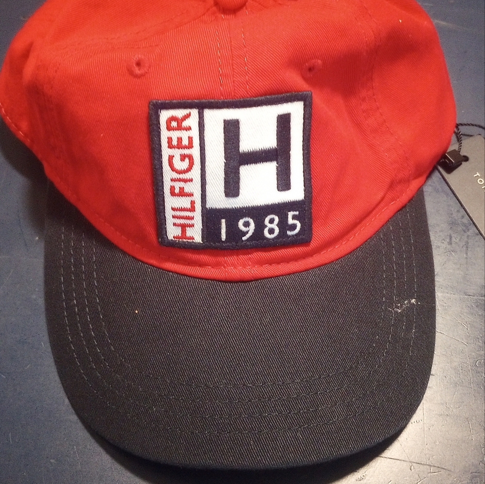Vintage 1985 Tommy Hilfiger Fleece Hat Strapback Red